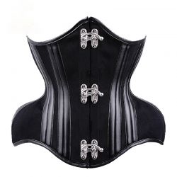 UnderBust Black Leather Corset